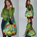Australia Budgerigars Parakeets Personalised Grocery Bag Cute Budgies Santa Tropical Flowers
