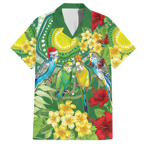 Australia Budgerigars Parakeets Personalised Hawaiian Shirt Cute Budgies Santa Tropical Flowers