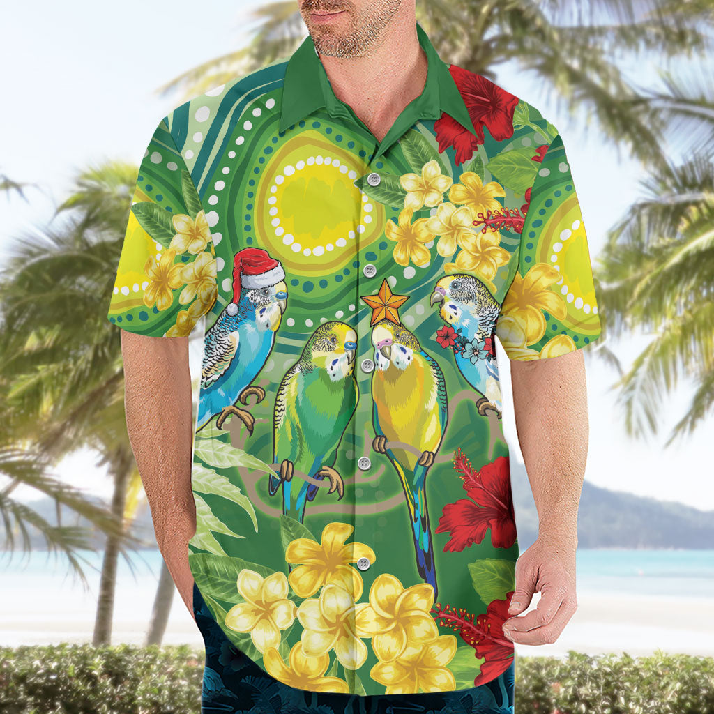 Australia Budgerigars Parakeets Personalised Hawaiian Shirt Cute Budgies Santa Tropical Flowers