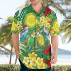 Australia Budgerigars Parakeets Personalised Hawaiian Shirt Cute Budgies Santa Tropical Flowers