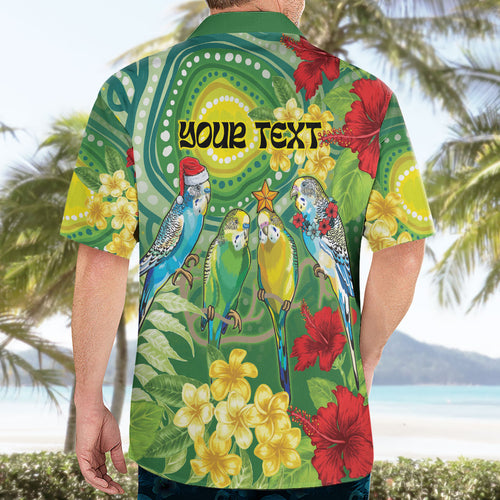 Australia Budgerigars Parakeets Personalised Hawaiian Shirt Cute Budgies Santa Tropical Flowers