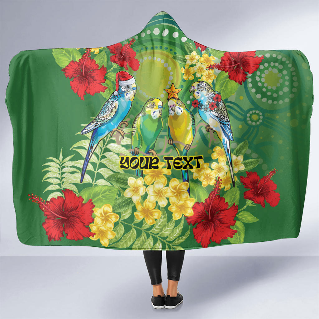 Australia Budgerigars Parakeets Personalised Hooded Blanket Cute Budgies Santa Tropical Flowers