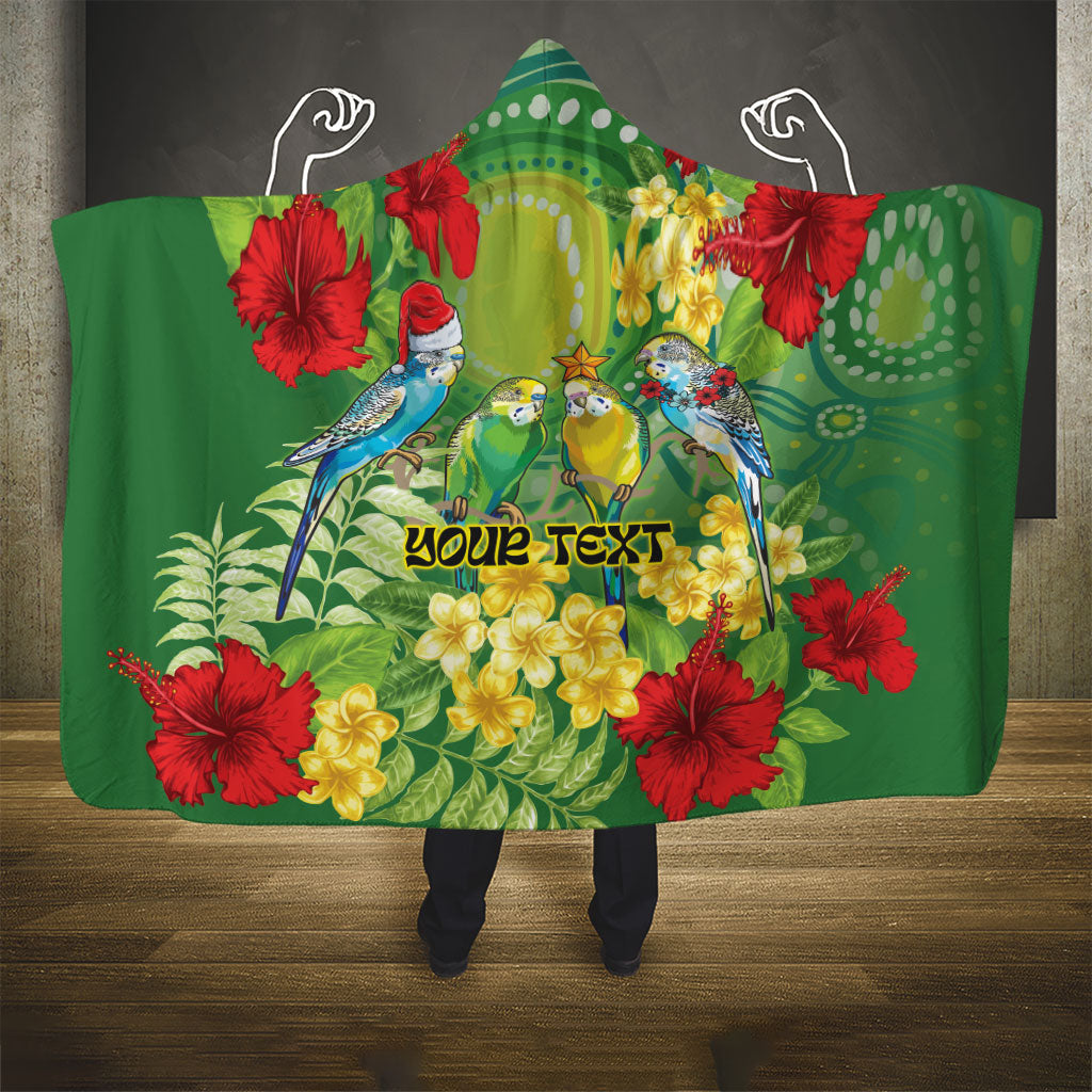 Australia Budgerigars Parakeets Personalised Hooded Blanket Cute Budgies Santa Tropical Flowers