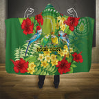 Australia Budgerigars Parakeets Personalised Hooded Blanket Cute Budgies Santa Tropical Flowers