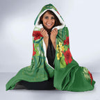Australia Budgerigars Parakeets Personalised Hooded Blanket Cute Budgies Santa Tropical Flowers