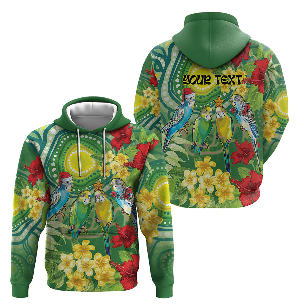 Australia Budgerigars Parakeets Personalised Hoodie Cute Budgies Santa Tropical Flowers