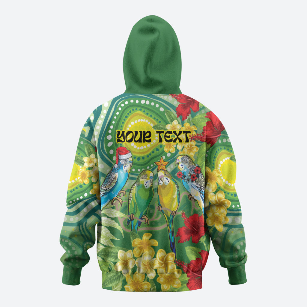 Australia Budgerigars Parakeets Personalised Hoodie Cute Budgies Santa Tropical Flowers