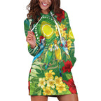 Australia Budgerigars Parakeets Personalised Hoodie Dress Cute Budgies Santa Tropical Flowers