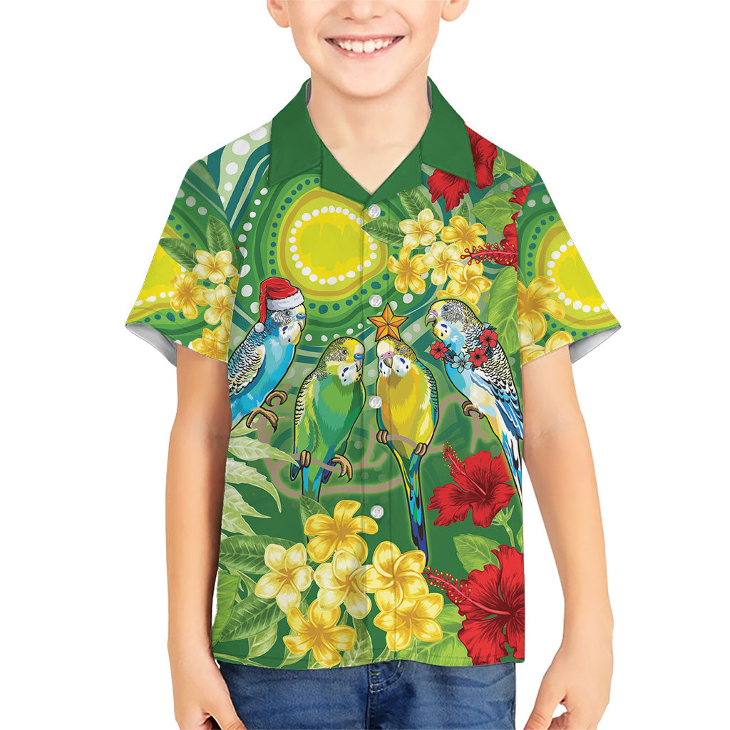 Australia Budgerigars Parakeets Personalised Kid Hawaiian Shirt Cute Budgies Santa Tropical Flowers