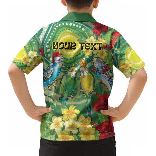 Australia Budgerigars Parakeets Personalised Kid Hawaiian Shirt Cute Budgies Santa Tropical Flowers LT9