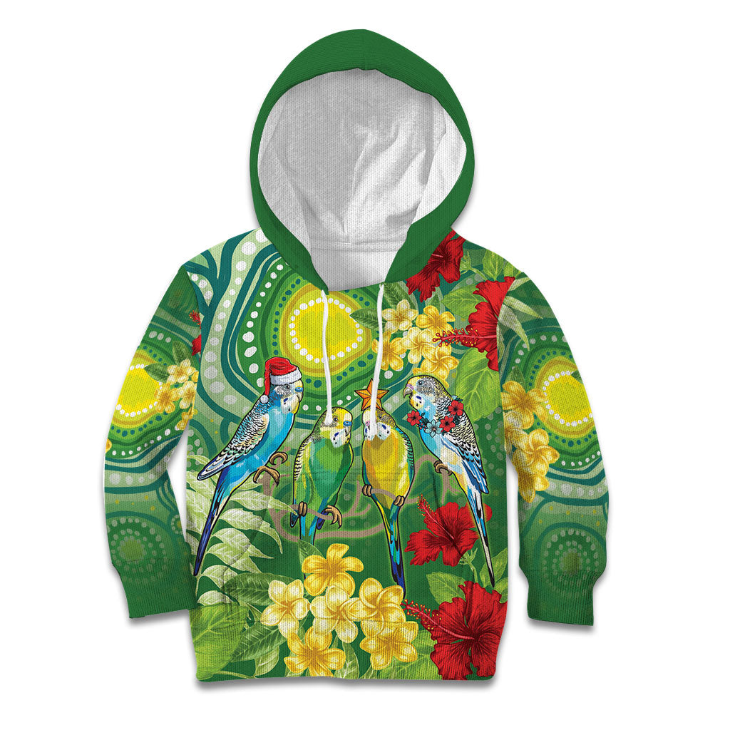 Australia Budgerigars Parakeets Personalised Kid Hoodie Cute Budgies Santa Tropical Flowers