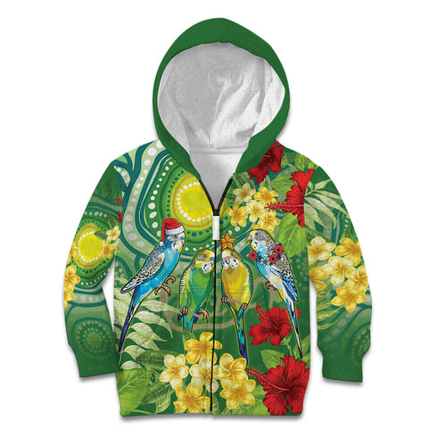 Australia Budgerigars Parakeets Personalised Kid Hoodie Cute Budgies Santa Tropical Flowers