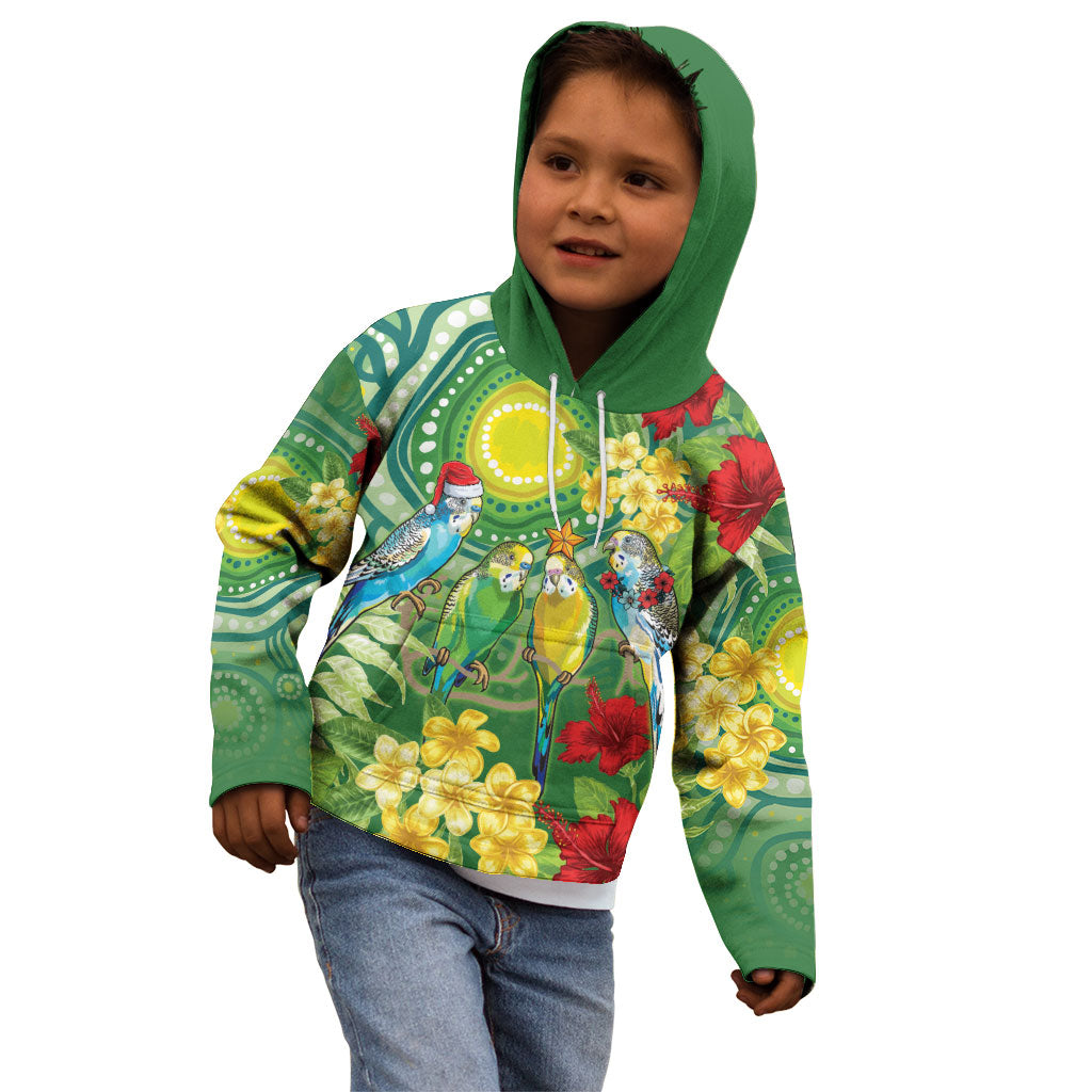 Australia Budgerigars Parakeets Personalised Kid Hoodie Cute Budgies Santa Tropical Flowers