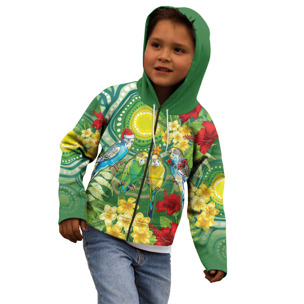Australia Budgerigars Parakeets Personalised Kid Hoodie Cute Budgies Santa Tropical Flowers