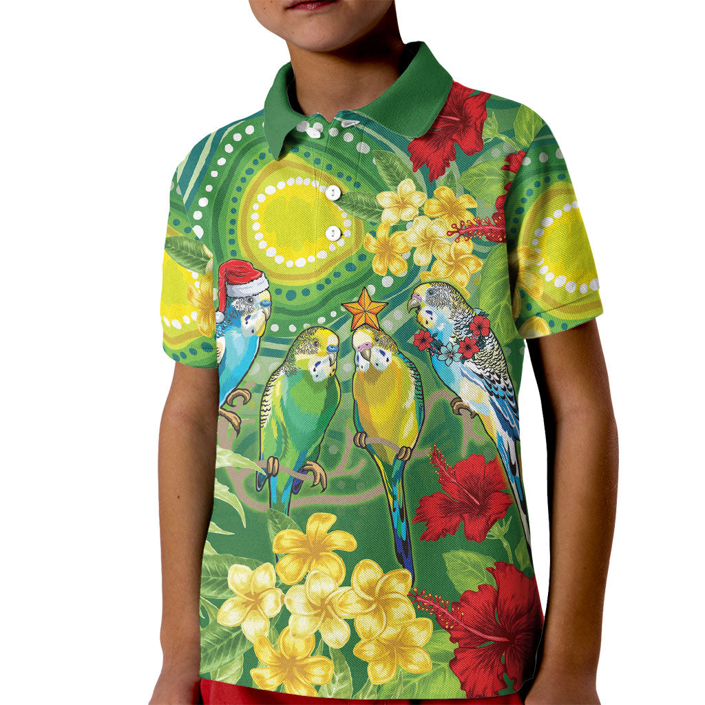Australia Budgerigars Parakeets Personalised Kid Polo Shirt Cute Budgies Santa Tropical Flowers