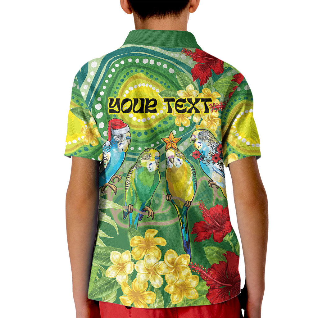 Australia Budgerigars Parakeets Personalised Kid Polo Shirt Cute Budgies Santa Tropical Flowers
