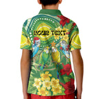 Australia Budgerigars Parakeets Personalised Kid Polo Shirt Cute Budgies Santa Tropical Flowers
