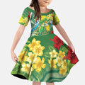 Australia Budgerigars Parakeets Personalised Kid Short Sleeve Dress Cute Budgies Santa Tropical Flowers