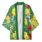 Australia Budgerigars Parakeets Personalised Kimono Cute Budgies Santa Tropical Flowers