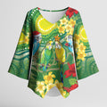 Australia Budgerigars Parakeets Personalised Kimono Sleeve Blouse Cute Budgies Santa Tropical Flowers