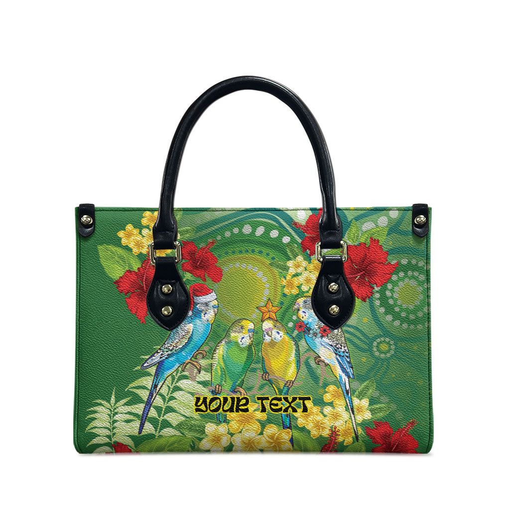 Australia Budgerigars Parakeets Personalised Leather Bag Cute Budgies Santa Tropical Flowers