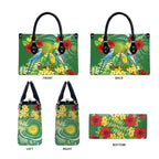 Australia Budgerigars Parakeets Personalised Leather Bag Cute Budgies Santa Tropical Flowers