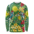 Australia Budgerigars Parakeets Personalised Long Sleeve Shirt Cute Budgies Santa Tropical Flowers
