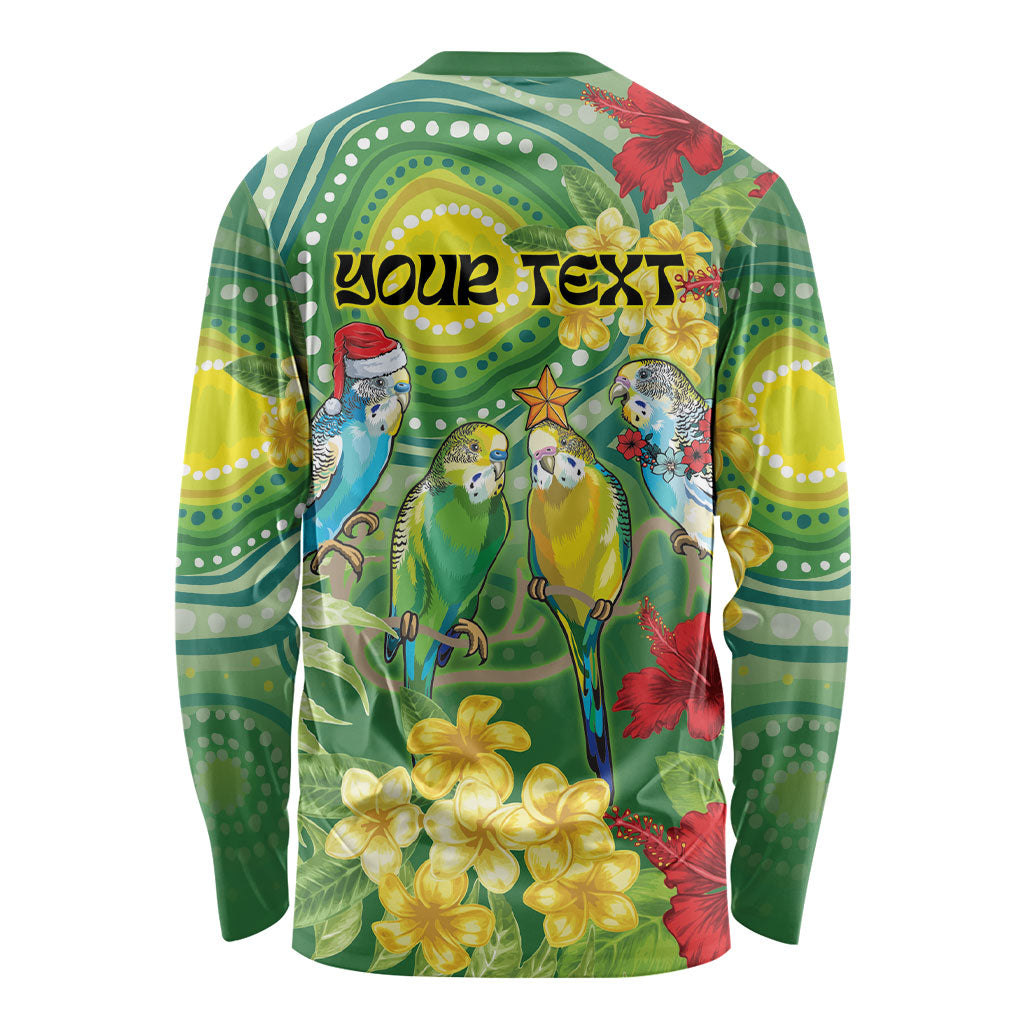 Australia Budgerigars Parakeets Personalised Long Sleeve Shirt Cute Budgies Santa Tropical Flowers