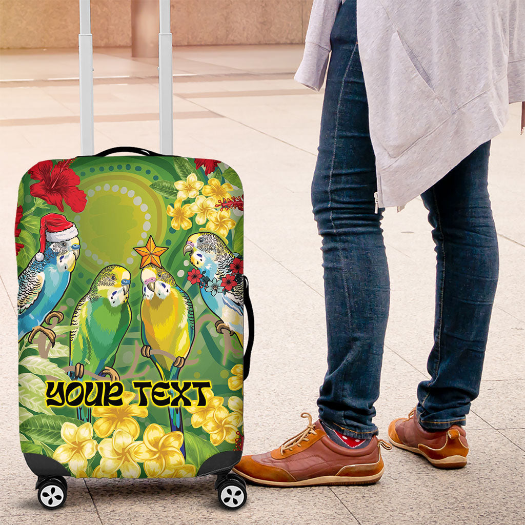 Australia Budgerigars Parakeets Personalised Luggage Cover Cute Budgies Santa Tropical Flowers