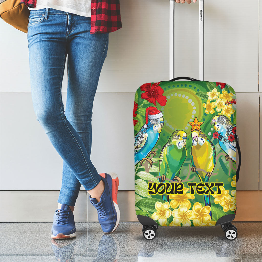 Australia Budgerigars Parakeets Personalised Luggage Cover Cute Budgies Santa Tropical Flowers