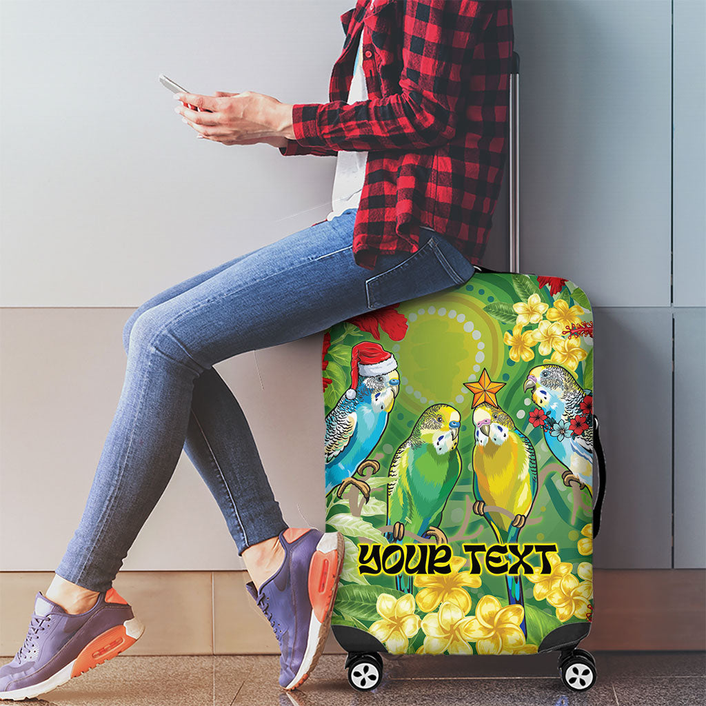 Australia Budgerigars Parakeets Personalised Luggage Cover Cute Budgies Santa Tropical Flowers