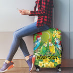 Australia Budgerigars Parakeets Personalised Luggage Cover Cute Budgies Santa Tropical Flowers