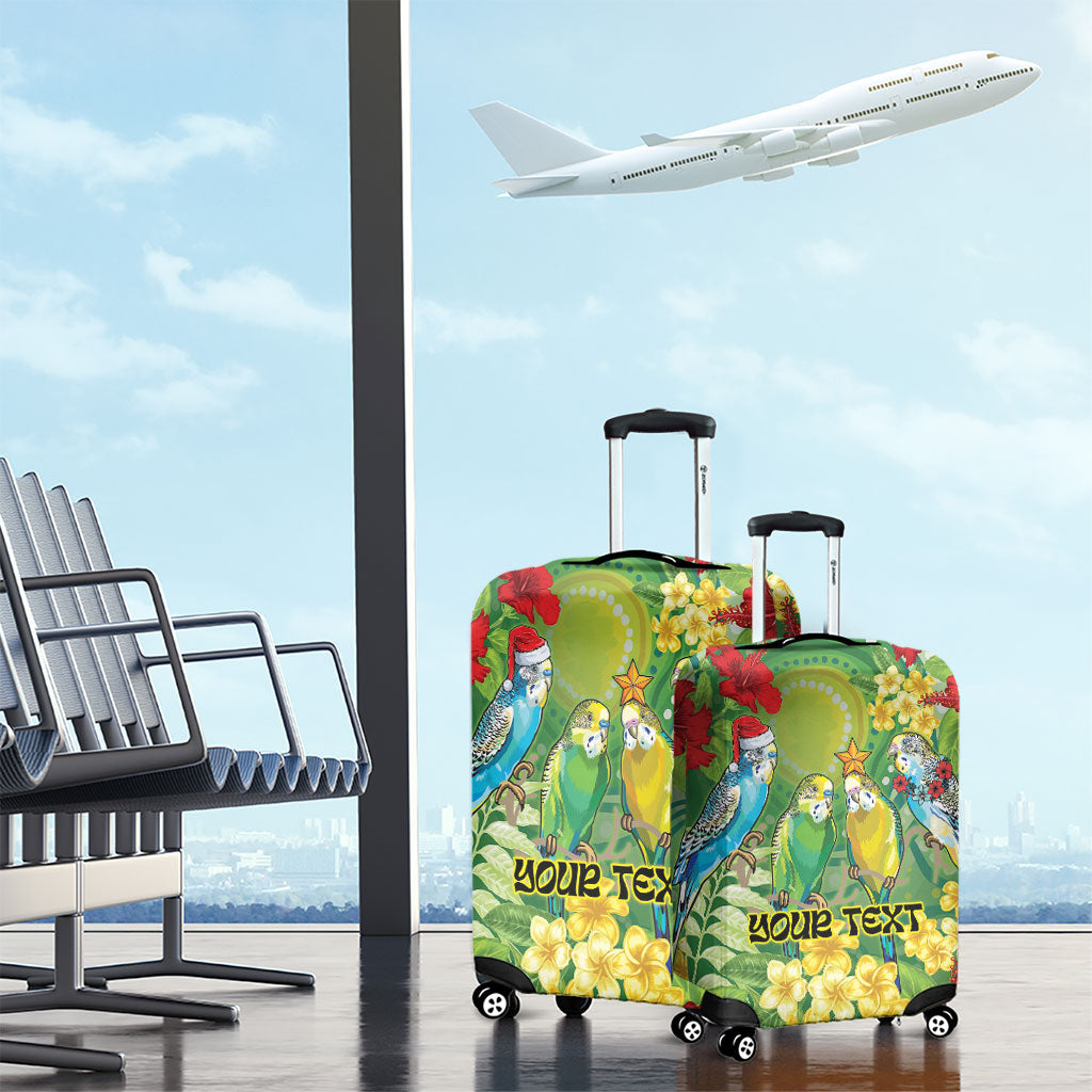 Australia Budgerigars Parakeets Personalised Luggage Cover Cute Budgies Santa Tropical Flowers