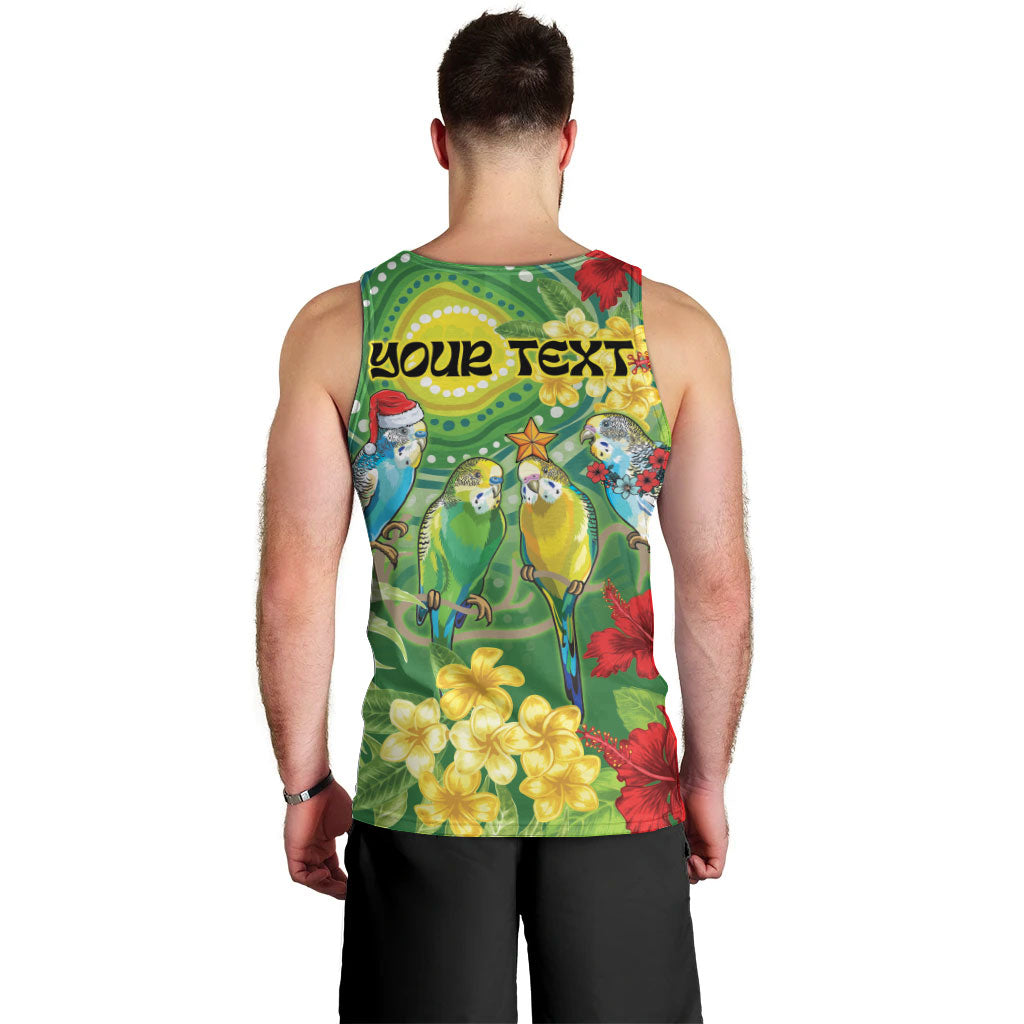 Australia Budgerigars Parakeets Personalised Men Tank Top Cute Budgies Santa Tropical Flowers