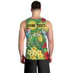 Australia Budgerigars Parakeets Personalised Men Tank Top Cute Budgies Santa Tropical Flowers