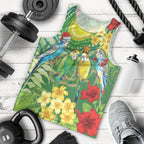 Australia Budgerigars Parakeets Personalised Men Tank Top Cute Budgies Santa Tropical Flowers
