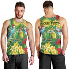 Australia Budgerigars Parakeets Personalised Men Tank Top Cute Budgies Santa Tropical Flowers