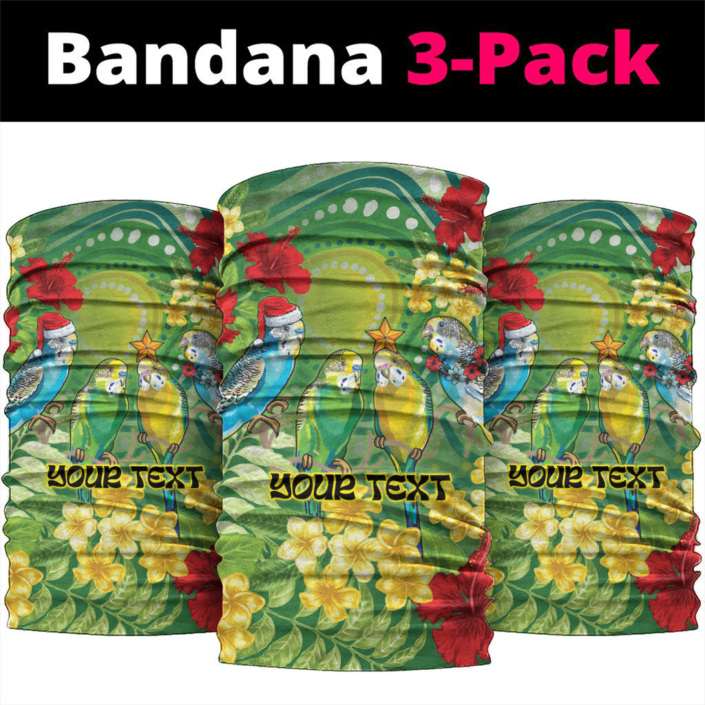 Australia Budgerigars Parakeets Personalised Neck Gaiter Cute Budgies Santa Tropical Flowers