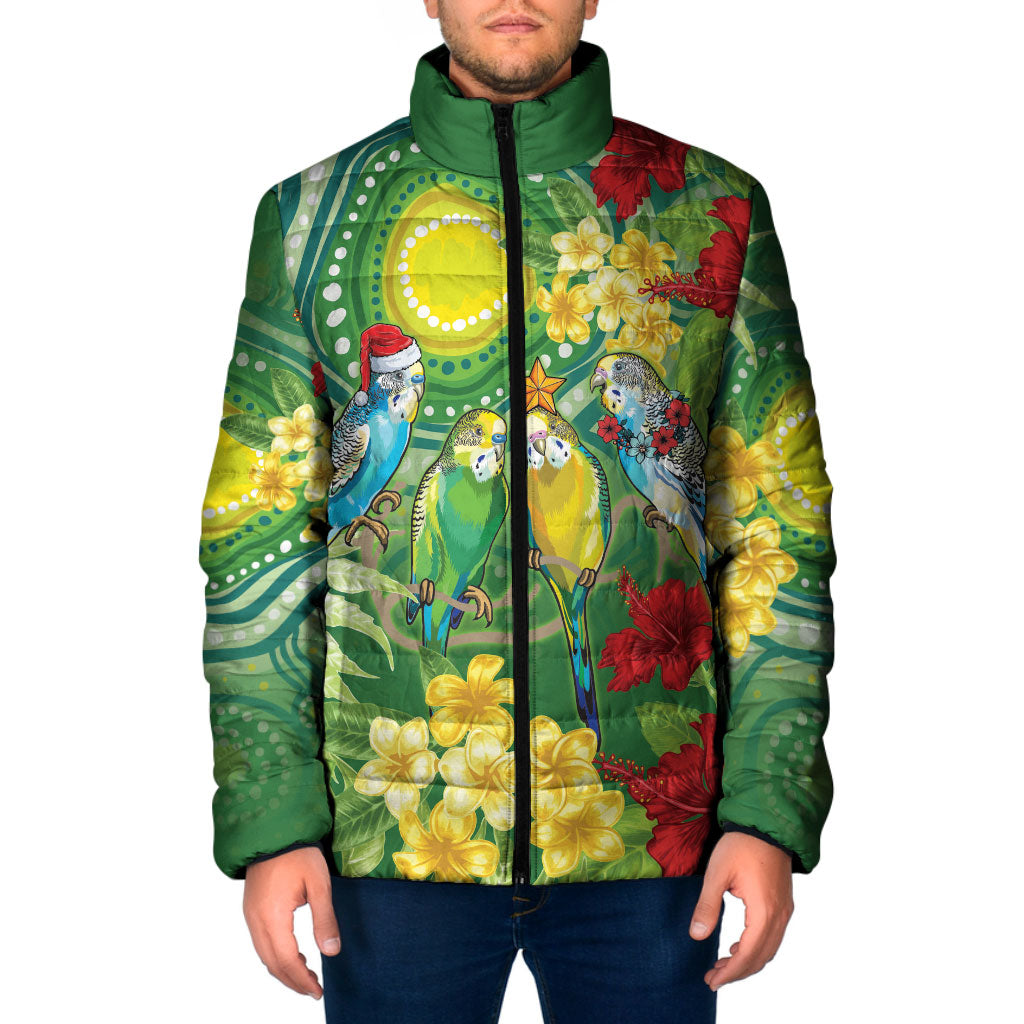 Australia Budgerigars Parakeets Personalised Padded Jacket Cute Budgies Santa Tropical Flowers