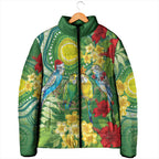Australia Budgerigars Parakeets Personalised Padded Jacket Cute Budgies Santa Tropical Flowers