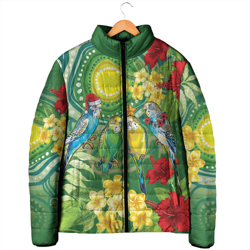 Australia Budgerigars Parakeets Personalised Padded Jacket Cute Budgies Santa Tropical Flowers