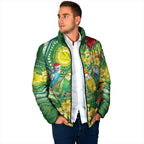 Australia Budgerigars Parakeets Personalised Padded Jacket Cute Budgies Santa Tropical Flowers