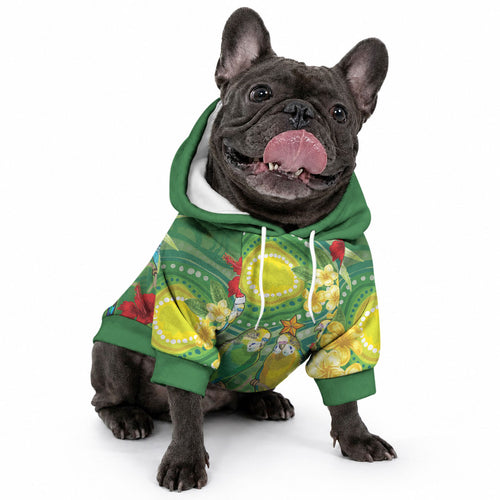 Australia Budgerigars Parakeets Personalised Pet Hoodie Cute Budgies Santa Tropical Flowers