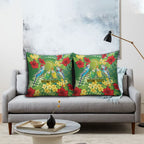 Australia Budgerigars Parakeets Personalised Pillow Cover Cute Budgies Santa Tropical Flowers