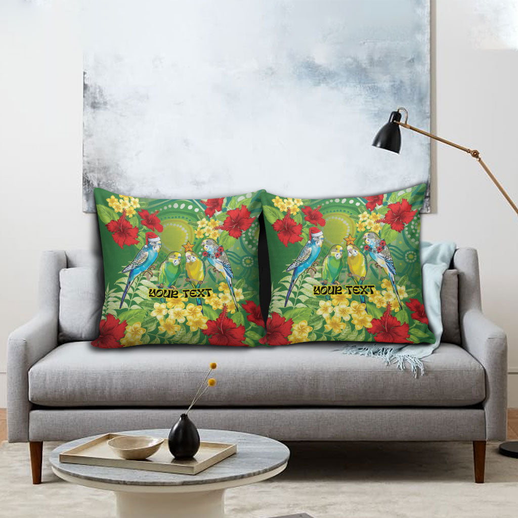 Australia Budgerigars Parakeets Personalised Pillow Cover Cute Budgies Santa Tropical Flowers