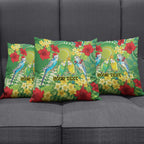 Australia Budgerigars Parakeets Personalised Pillow Cover Cute Budgies Santa Tropical Flowers