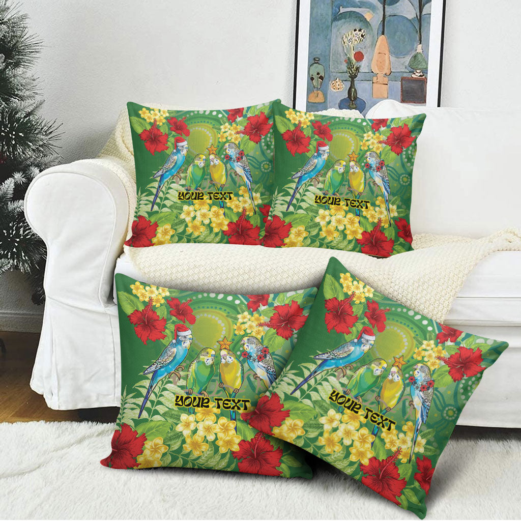 Australia Budgerigars Parakeets Personalised Pillow Cover Cute Budgies Santa Tropical Flowers