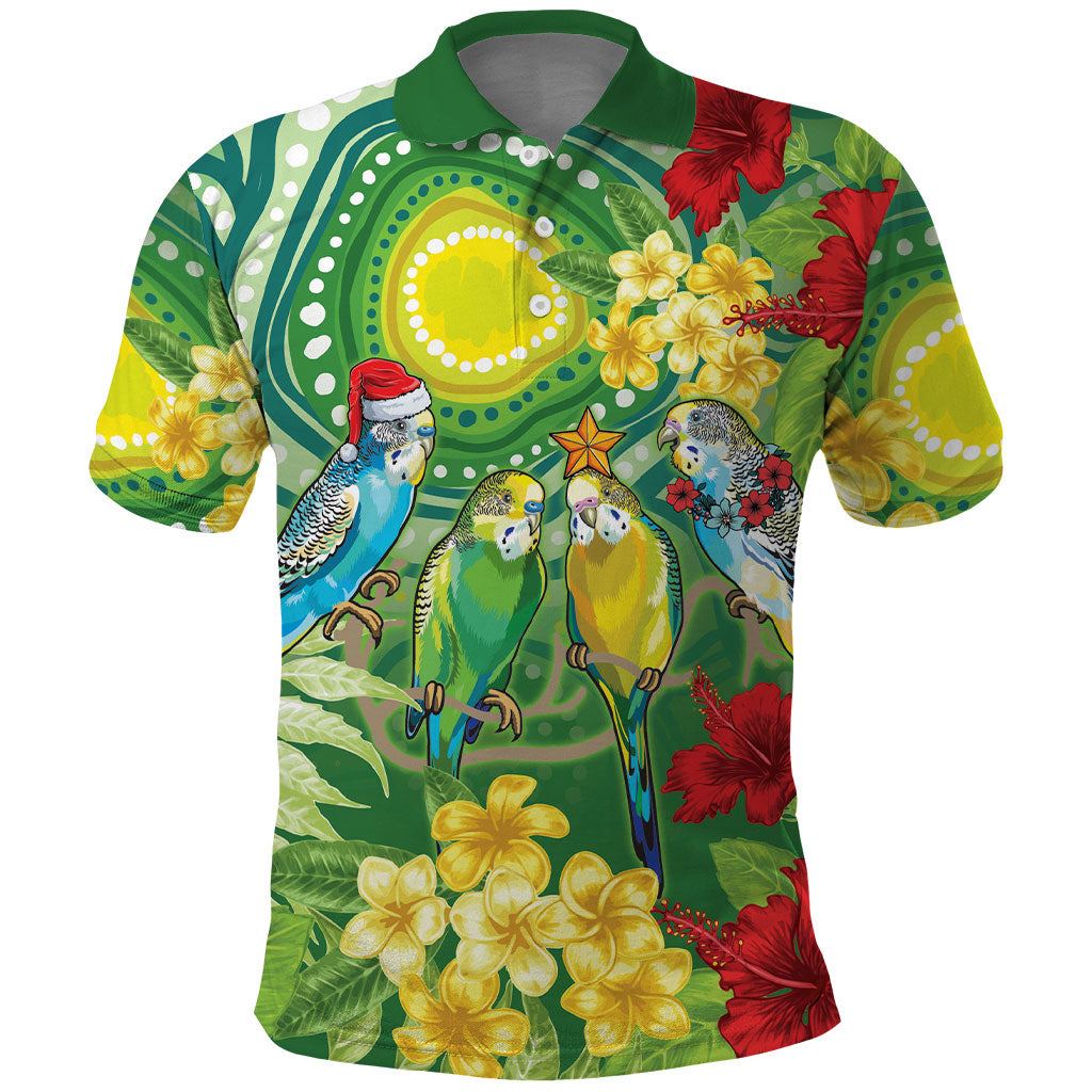 Australia Budgerigars Parakeets Personalised Polo Shirt Cute Budgies Santa Tropical Flowers