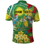 Australia Budgerigars Parakeets Personalised Polo Shirt Cute Budgies Santa Tropical Flowers