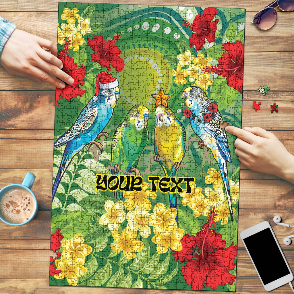 Australia Budgerigars Parakeets Personalised Puzzle Cute Budgies Santa Tropical Flowers
